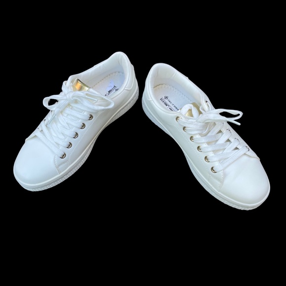 Call it Spring White Sneakers with gold tongue accent - Picture 6 of 7
